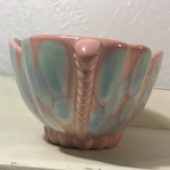 Royal Haeger Console Bowl Pink Aqua Seashell R 476 - Picture 6 of 8